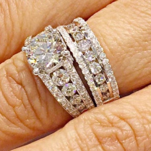 New Bride 925 Silver Set eternity Diamond Ring - Picture 7 of 7